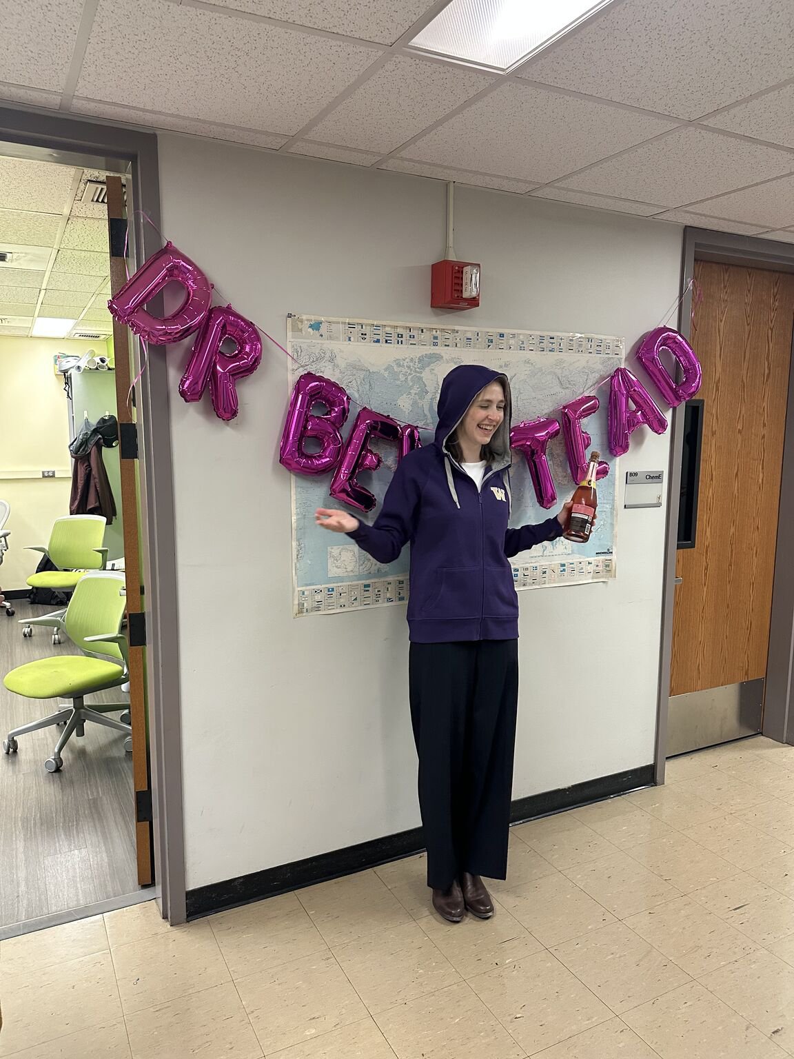 Dr. Benstead in her Pozzo-group hoodie